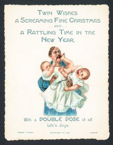 Man Holding Screaming Twin Babies