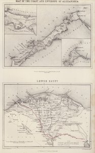 Map of the Coast and Environs of Alexandria; Lower Egypt by English School