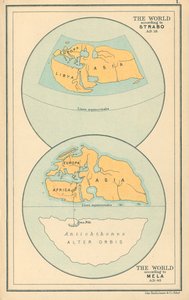 Map: The World According To, Strabo AD 18, Mela AD 43 by English School