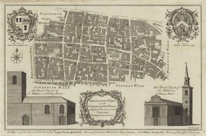 Map of Bread Street Ward and Cordwainers Ward, London by English School
