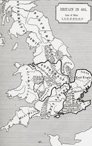 Map of Britain in 665, from 