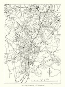 Map of Croydon and Vicinity by English School