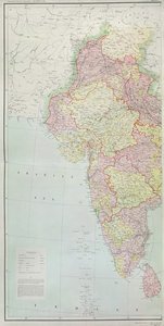 Map of India, published under the direction of Colonel H.R. Thuillier, R.E., Surveyor General of India, 1877
