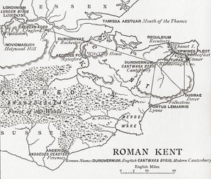 Map of Roman Kent, England, from 