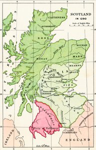 Map of Scotland in 1290, from 