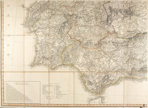 Map of Spain said to have been used by the Duke of Wellington