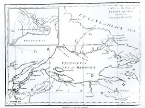 Map of the parts of Europe and Asia adjacent to Constantinople, from 