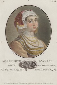 Margaret of Anjou, Queen Consort of King Henry VI of England (coloured engraving) by English School