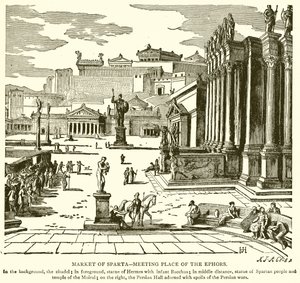 Market of Sparta (Meeting Place of the Ephors) by English School