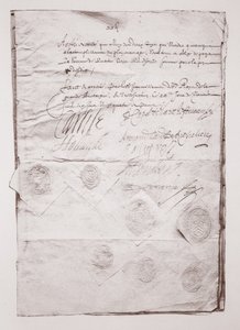Marriage contract of Charles I by English School