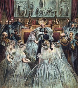 Marriage of the Prince of Wales (who became King Edward VII of England) with Alexandra of Denmark (Alexandra Caroline Marie Charlotte Louise Julie of Schleswig-Holstein-Sonderburg-Glucksbourg) by English School