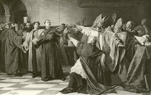 Martin Luther Before the Council of Worms (engraving) by English School