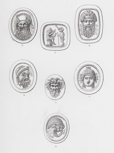 Masks (engraving) by English School