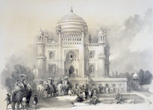 Mausoleum of Jufhir Junge, Delhi, from The Oriental Portfolio: Picturesque Illustrations of the Scenery and Architecture of India by Horace H. Wilson, published 1841