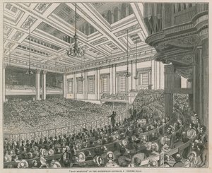 May Meetings in the Metropolis, Interior of Exeter Hall by English School