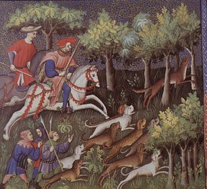 Medieval Aristocrats Hunting Foxes