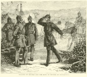 Meeting of Moltke and the King of Prussia at Gravelotte, August 1870 by English School