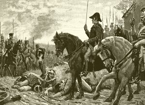 Meeting of Wellington and Blucher after the battle of Waterloo
