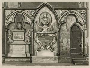 Memorials and statues in Westminster Abbey, London by English School