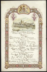 Menu for the Royal Luncheon by English School