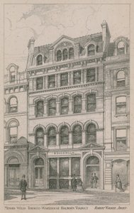 Messrs Willis Tobacco Warehouse, Holborn Viaduct by English School