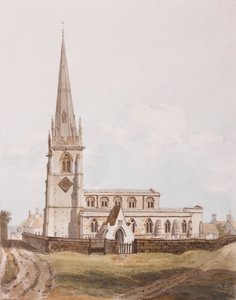 Middleton Cheney, South View of the Church, c.1820 by English School