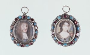 Miniatures of Charles II and Catherine of Braganza by English School