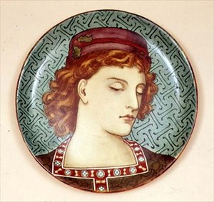 Minton dish painted by an amateur artist, c.1880