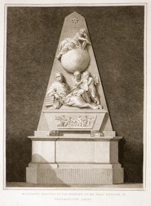 Monument Erected to the Memory of Sir Isaac Newton in Westminster Abbey, Illustration from David Hume