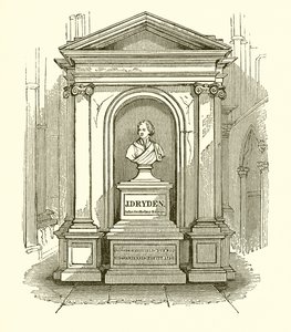Monument of Dryden in Westminster Abbey by English School