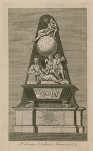 Monument of Sir Isaac Newton in Westminster Abbey by English School