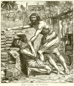 Moses Slaying the Egyptian by English School