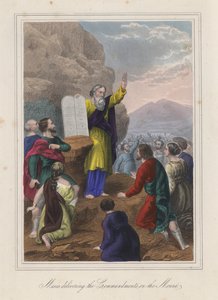Moses Delivering the Ten Commandments by English School