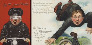 Motorcycling themed Christmas card