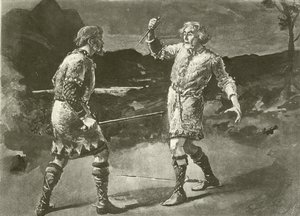Mr Alexander as Macduff, and Mr Irving as Macbeth