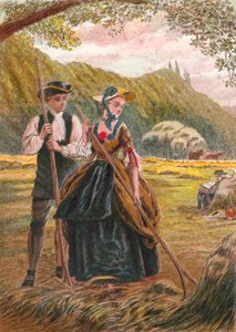 Mr. Burchell and Sophia in the Hayfield by English School