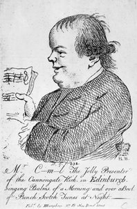 Mr C-m-l the jolly presenter of the Canongate Kirk in Edinburgh, c.1781 by English School