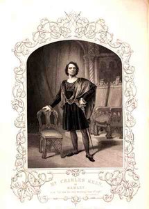 Mr Charles Kean as Hamlet, Act III Scene 2, in the Play by William Shakespeare, from a Daguerreotype by Paine of Islington
