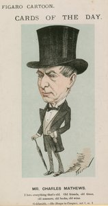Mr Charles Mathews, cartoon by English School