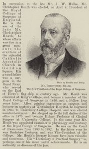 Mr Christopher Heath, the New President of the Royal College of Surgeons by English School