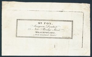 Mr Fox, surgeon dentist by English School