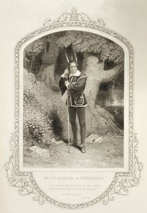 Mr. J.P. Harley as Touchstone, Act V Scene 1, in As You Like It by William Shakespeare, engraved by George Hollis from a Daguerreotype by J.P. Mayall by English School