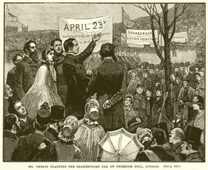 Mr. Phelps Planting the Shakespeare Oak on Primrose Hill, London by English School