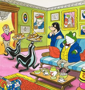 Mr Toad Taking Tea by English School