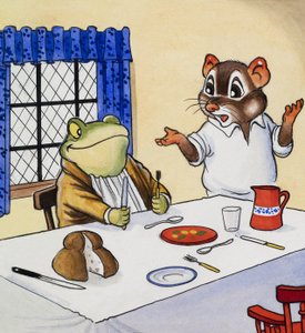 Mr Toad Waiting for His Food by English School