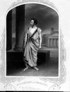 Mr Vandenhoff as Coriolanus, in the Play by William Shakespeare