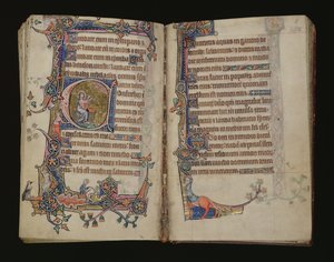 Isaiah Praying, Historiated Initial from the Macclesfield Psalter, Use of Sarum, East Anglia, c.1330 by English School
