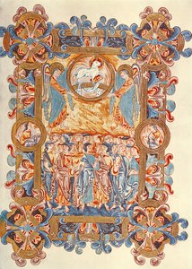 The Multitude Adoring the Lamb, from the Missal of Robert of Jumieges, c.1016