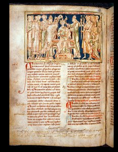 Edward the Confessor (1004-66), miniature from Flores Historiarum, by Matthew Paris, 1250-52 by English School