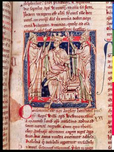 Henry I (1068-1135), miniature from Flores Historiarum, by Matthew Paris, 1250-52 by English School